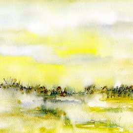 yellow sky over the land by Claudia Gründler