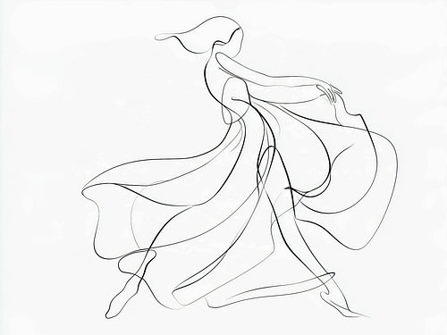 Dance in Flowing Lines