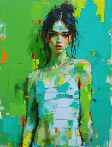 Grünes Porträt | Frau in Grün