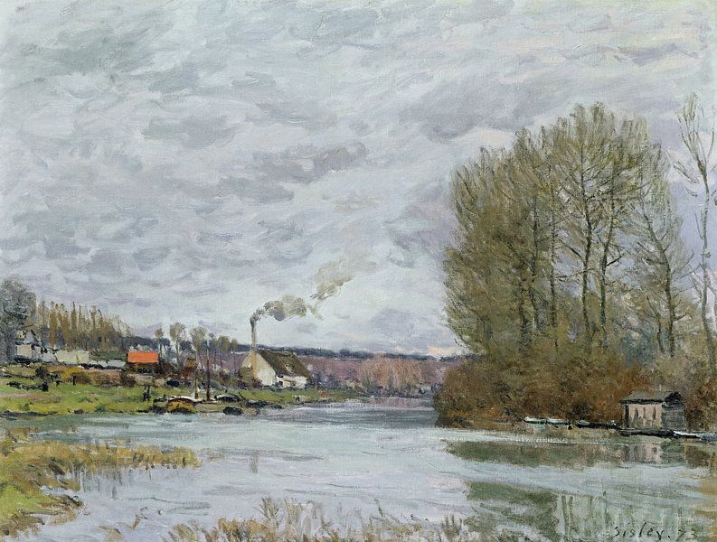 Alfred Sisley,The Seine at Port Marly, 1873 By Alfred Sisley by finemasterpiece