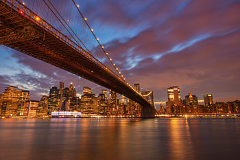 New York skyline, Manhattan bridge