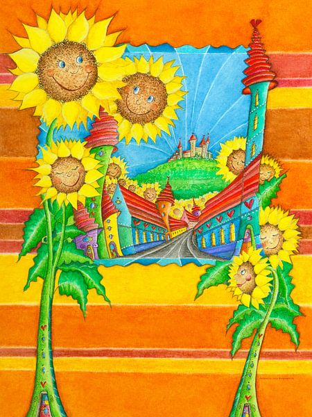 Sonnenblumen Stadt von Sonja Mengkowski