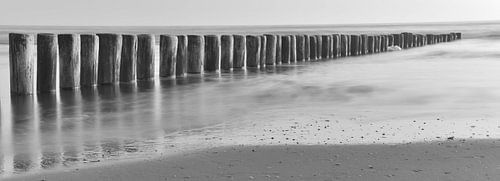 Brise-lames avec eau brumeuse noir / blanc