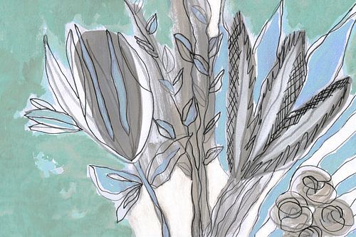 Abstracte bloemenschets