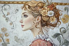 Floral portrait | Classic Beauty in Bloom by ARTEO Paintings