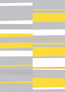 Mozaïek Single 5 | Geel, Grijs, Oranje Kleurvlakken van Menega Sabidussi