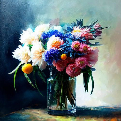 Still life of a lush bouquet of flowers. Part 5