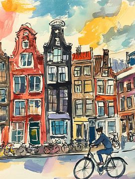 Amsterdam van Abstract Schilderij