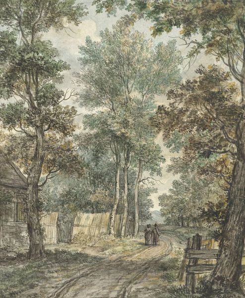 Marcheurs sur un chemin forestier près de Heemstede, Jurriaan Andriessen par Des maîtres magistraux