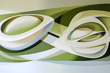 Abstracte kunst van een tulp in moderne stijl van De Muurdecoratie