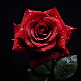 Rode roos van TheXclusive Art