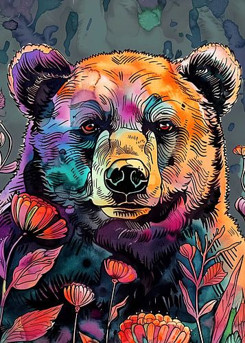 Dier Bear aquarel Animal Art