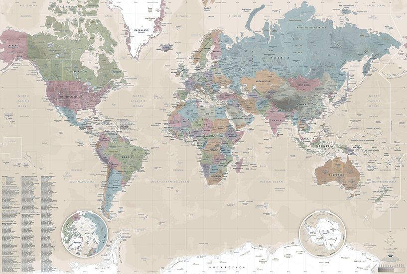 REFERENTIE Wereldkaart (bijgewerkt tot 2025) van MAPOM by Geoatlas
