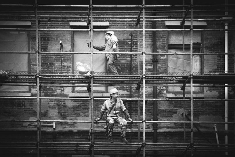 Bauarbeiter in Shanghai von Erik Juffermans