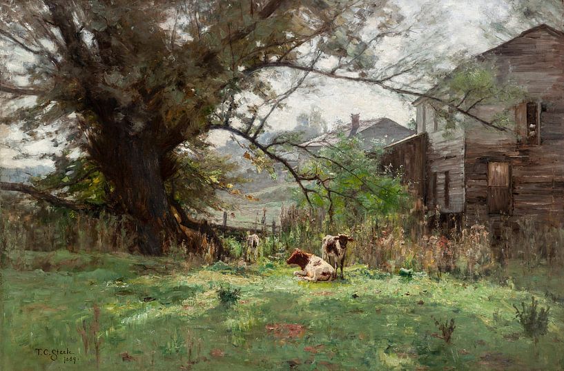 T C. Steele (Américain, 1847-1926)~Bonjour, Old Schofield's Mill. par finemasterpiece
