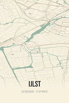 Vintage landkaart van IJlst (Fryslan)