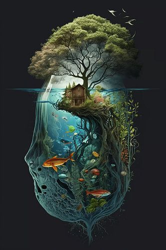 Eco-wereld van het denken