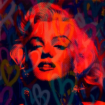 Marilyn Monroe  Love NEON Pop Art PUR van Felix von Altersheim