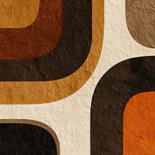 Vintage Retro Pattern - Dark brown & Light Orange