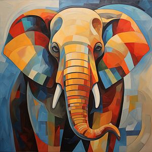 Elefant modern bunt kubistisch von The Xclusive Art