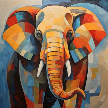 Elefant modern bunt kubistisch von TheXclusive Art