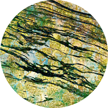 Algen in de Gouden Zee een moderne natuurexpressionist in groen goud II van FRESH Fine Art