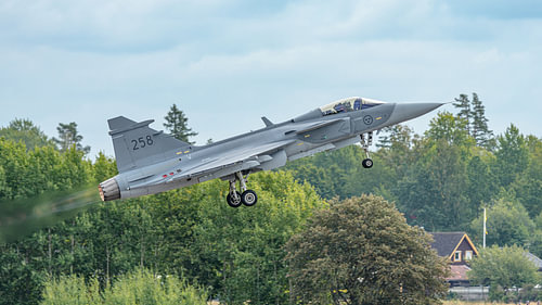 Saab JAS 39C Gripen de l'armée de l'air suédoise. sur Jaap van den Berg