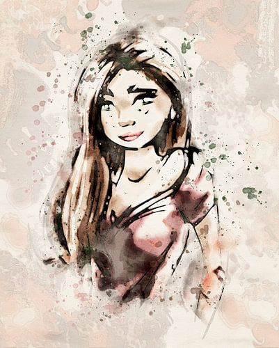 Jonge vrouw met rood shirt