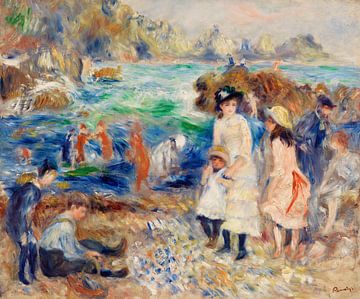 Enfants au bord de la mer à Guernesey, Renoir (1883) sur Atelier Liesjes