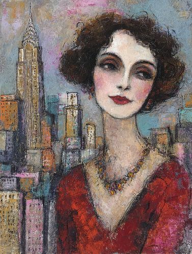 Stijlvolle uitstraling in de stad van Abstract Schilderij