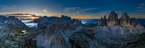 Lever de soleil sur les trois sommets sur Denis Feiner
