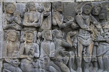 Beelden in de Borobudur tempel
