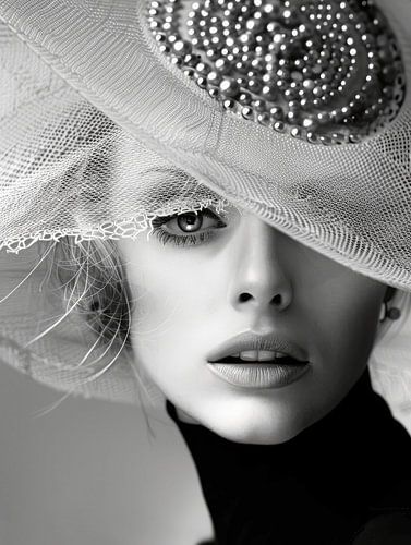 Zwart-wit portret, geïnspireerd door de jaren 50