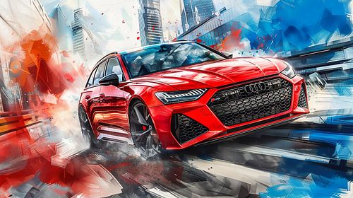 Rode Audi RS6 van PixelPrestige
