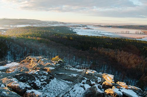 Château de Regenstein dans le Harz au coucher du soleil