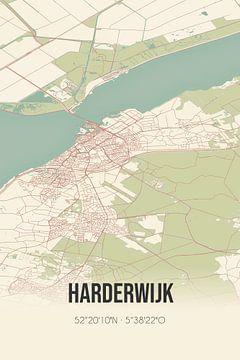 Vintage landkaart van Harderwijk (Gelderland) van Rezona