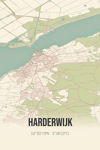 Vintage landkaart van Harderwijk (Gelderland)