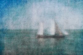 Sealing boat on the Wadden sea by Greetje van Son