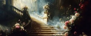 Escalier floral | Roses romantiques sur l'escalier