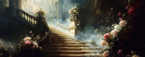 Floral staircase | Romantic Roses on Stairs