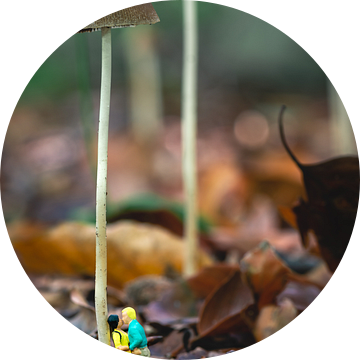 Miniaturen mensen onder een paddenstoel van Jolanda Aalbers