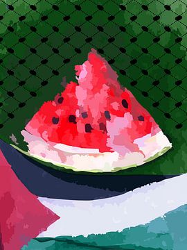 Watermeloen en vlag van Omi Sid