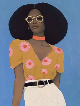 Power woman, hip portrait, illustration by Carla Van Iersel