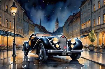 Zwart Type 57 van Bugatti
