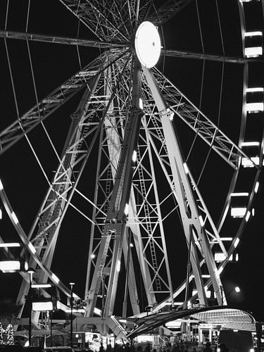 Reuzenrad in zwart-wit