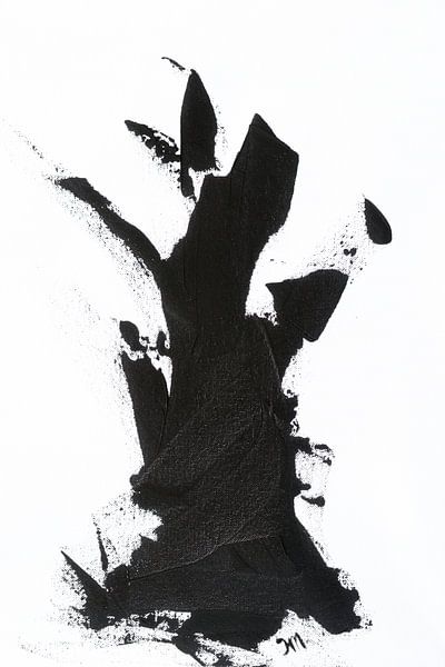 Tree of life part 1 | Abstrait noir et blanc par Henriëtte Mosselman