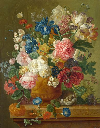 Bloemen in een vaas, Paulus Theodorus van Brussel