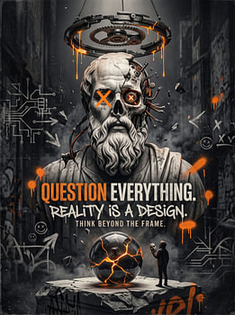 Question Everything Reality Is A Design Cyberpunk Philosopher Graphic Design