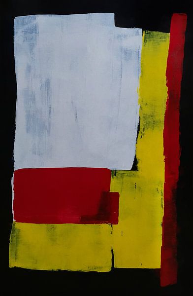 Abstract Geel Rood Wit 1 van Georgia Chagas
