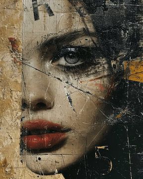 Modern and abstract portrait in collage style by Carla Van Iersel